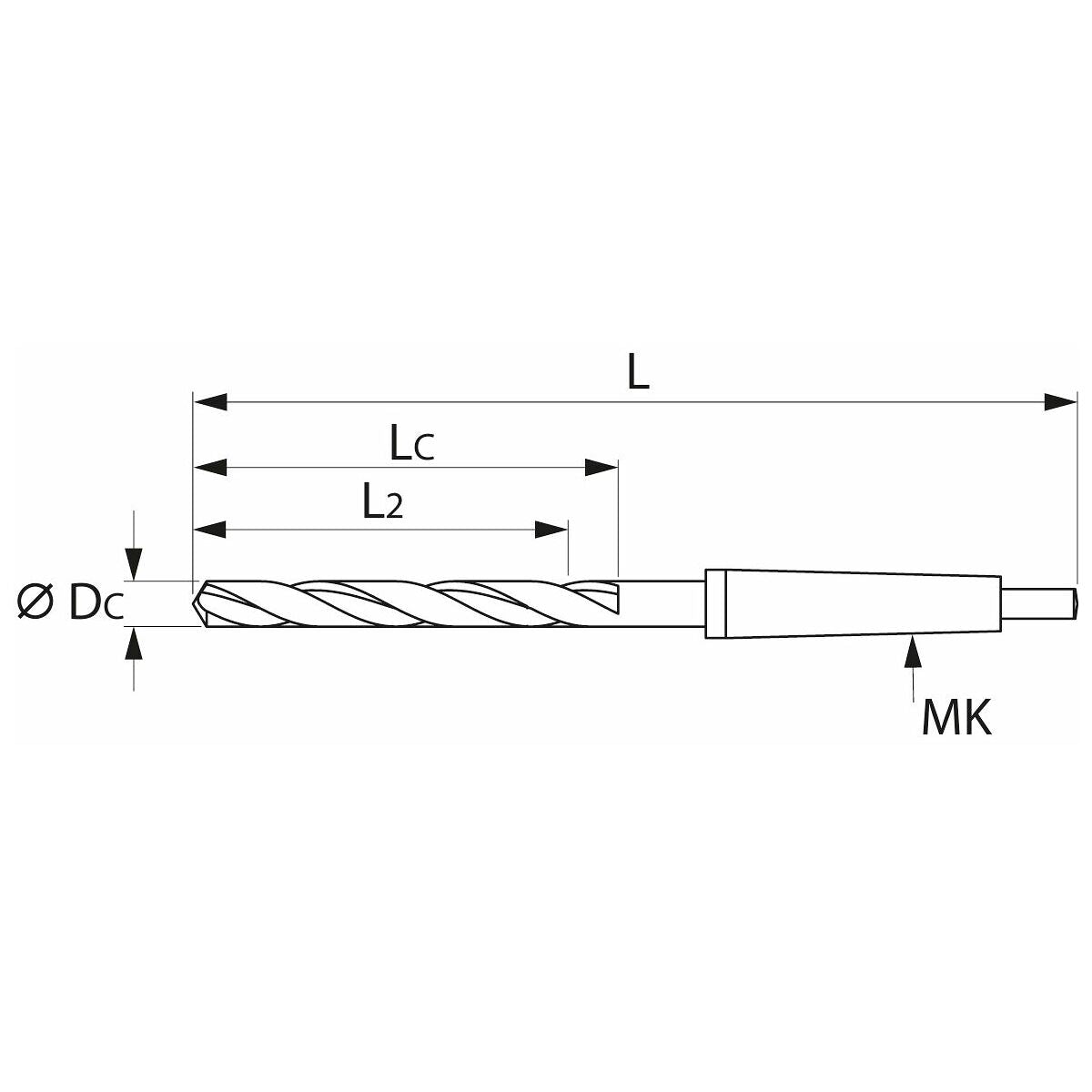 MŨI KHOAN CHUÔI CÔN MT1 ĐƯỜNG KÍNH 14MM HOLEX