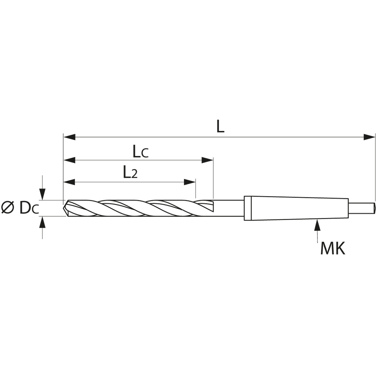 MŨI KHOAN HSS ĐUÔI CÔN MORSE 1 GARANT 116340 PHI 32MM