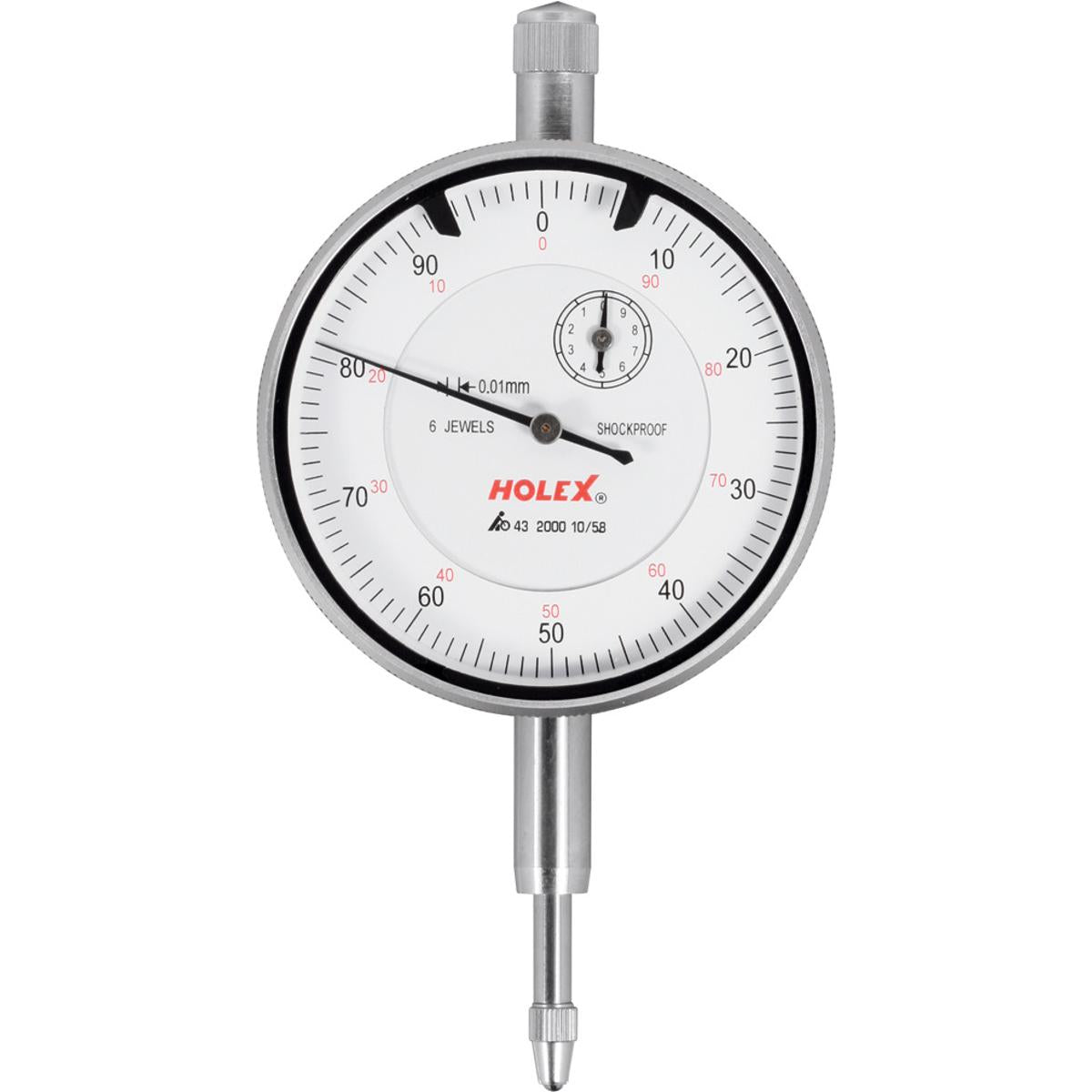 ĐỒNG HỒ SO CHÂN NHÚN CHỐNG VA ĐẬP 0.01 MM HOLEX 0-10MM