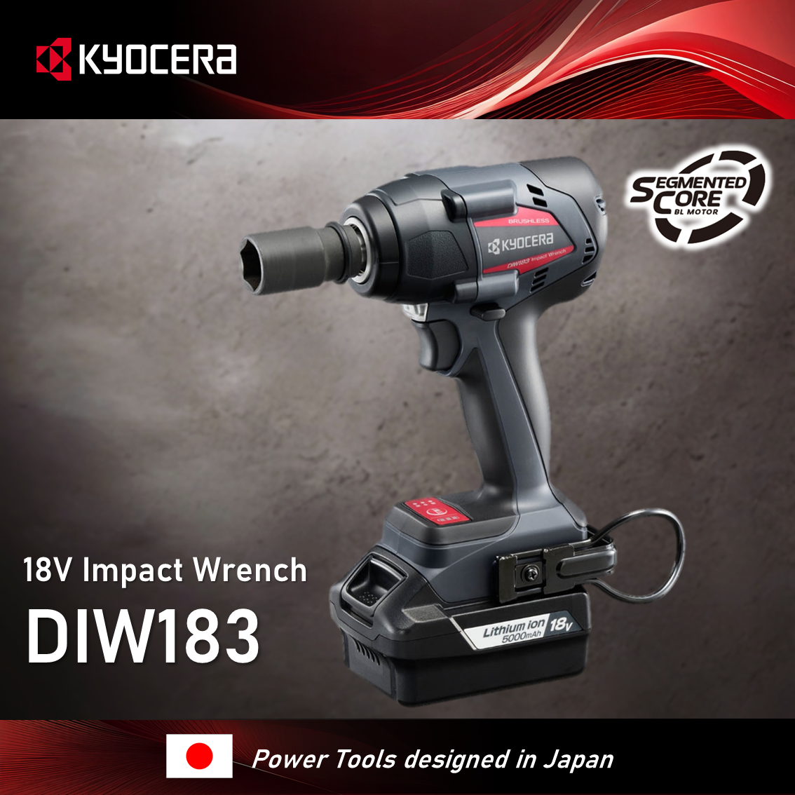 Máy siết Bu Lông dùng Pin 18V Kyocera DIW183 ( Chưa Pin và Sạc)