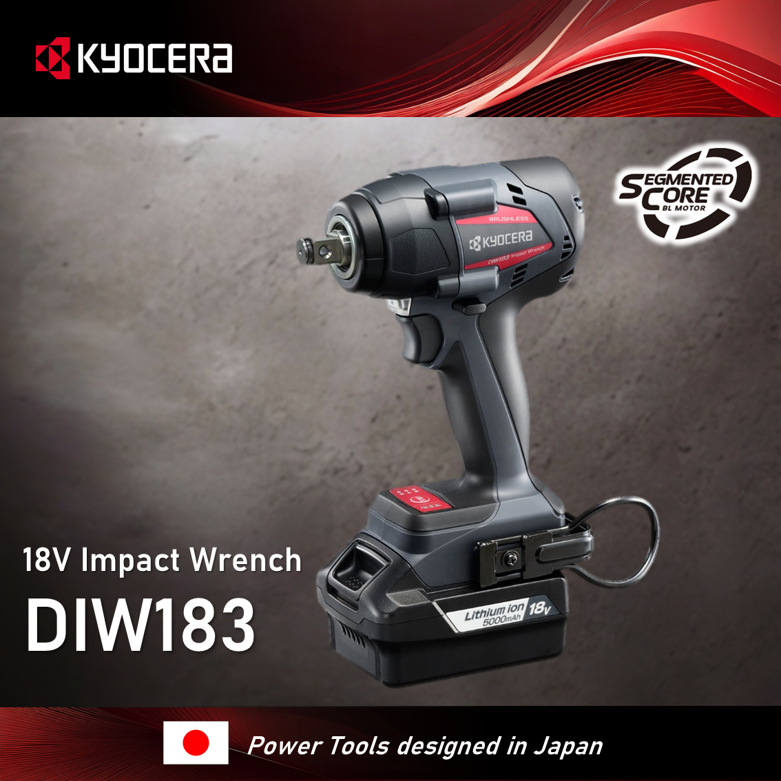 Máy siết Bu Lông dùng Pin 18V Kyocera DIW183 ( Chưa Pin và Sạc)