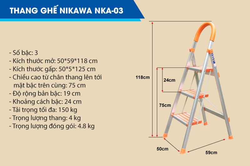 THANG GHẾ NIKAWA NKA-03