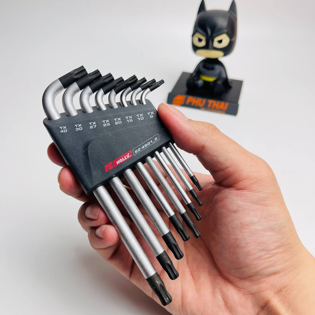 BỘ LỤC GIÁC BÔNG HOA THỊ LOẠI NGẮN CHỮ L HOLEX 8 CÂY 1 ĐẦU BI