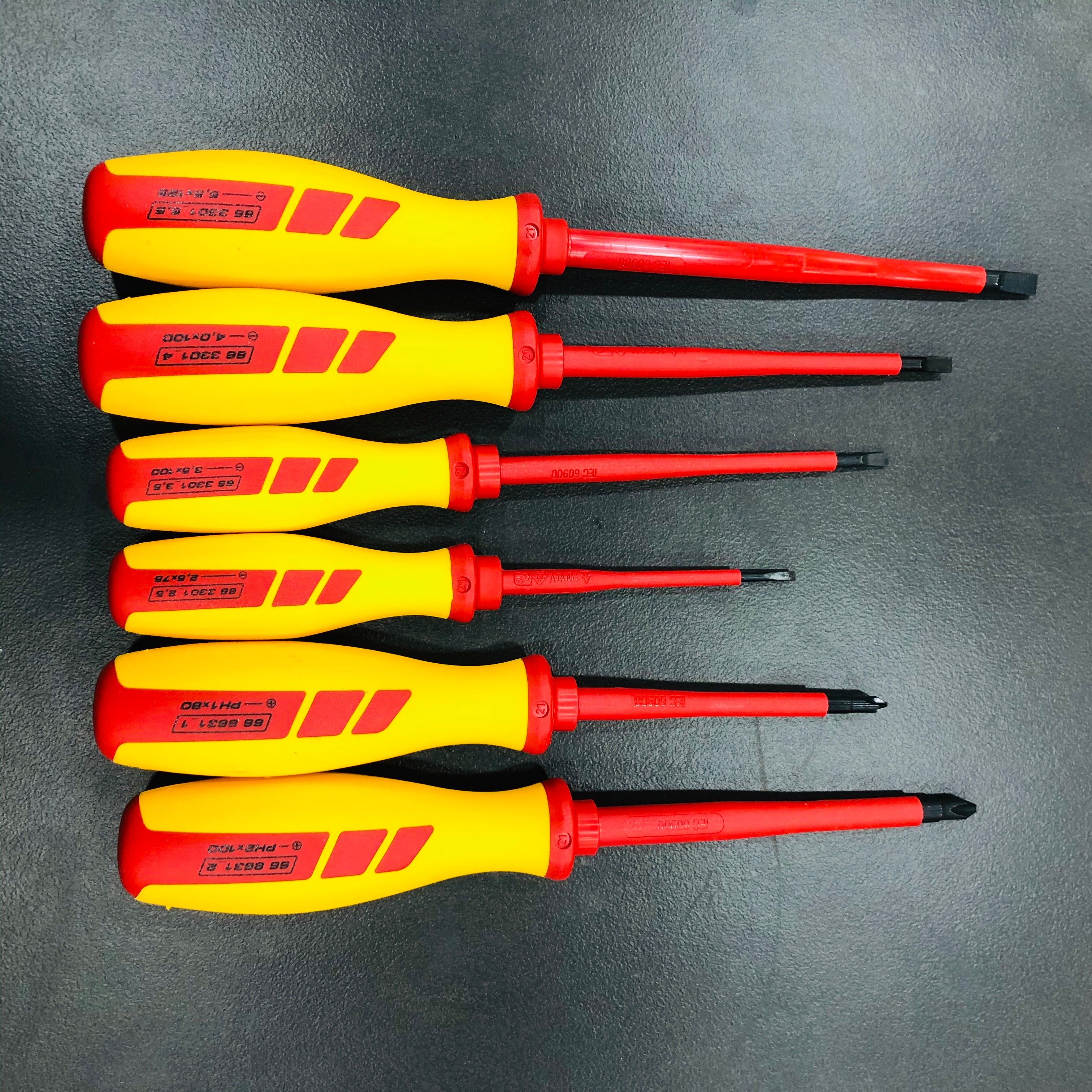 BỘ TUA VÍT HOLEX 6 CÂY CÁCH ĐIỆN 1000V, 4 ĐẦU DẸP VÀ 2 ĐẦU PHILLIPS