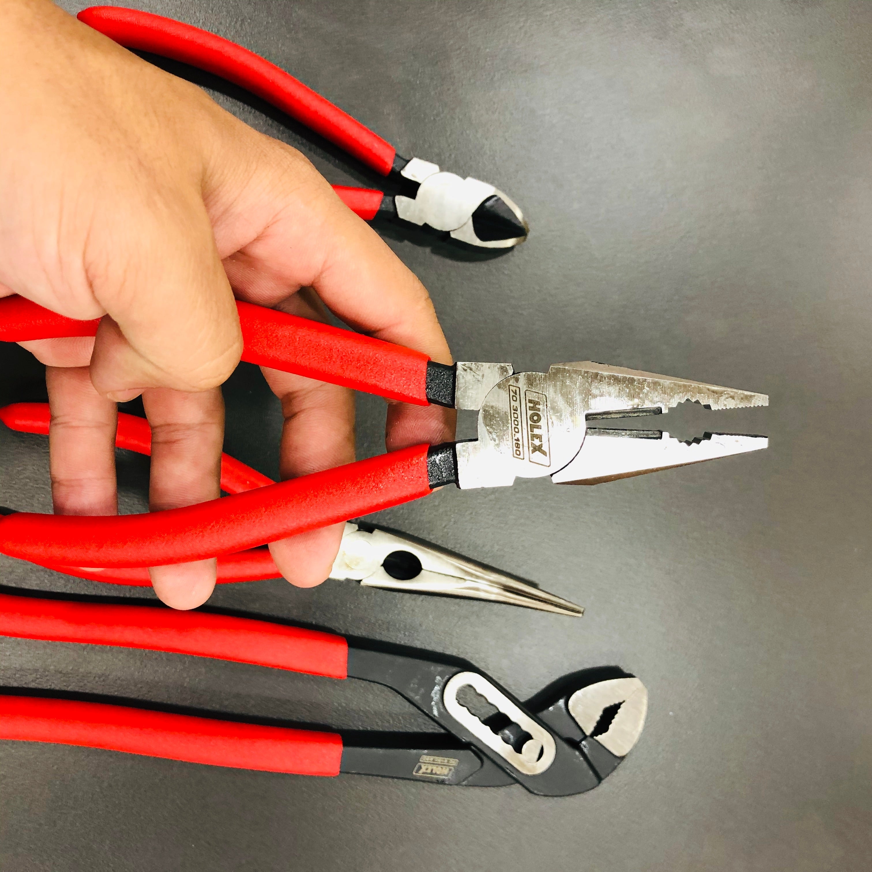 BỘ 4 KÌM HOLEX CÁN BỌC NHỰA ĐỎ