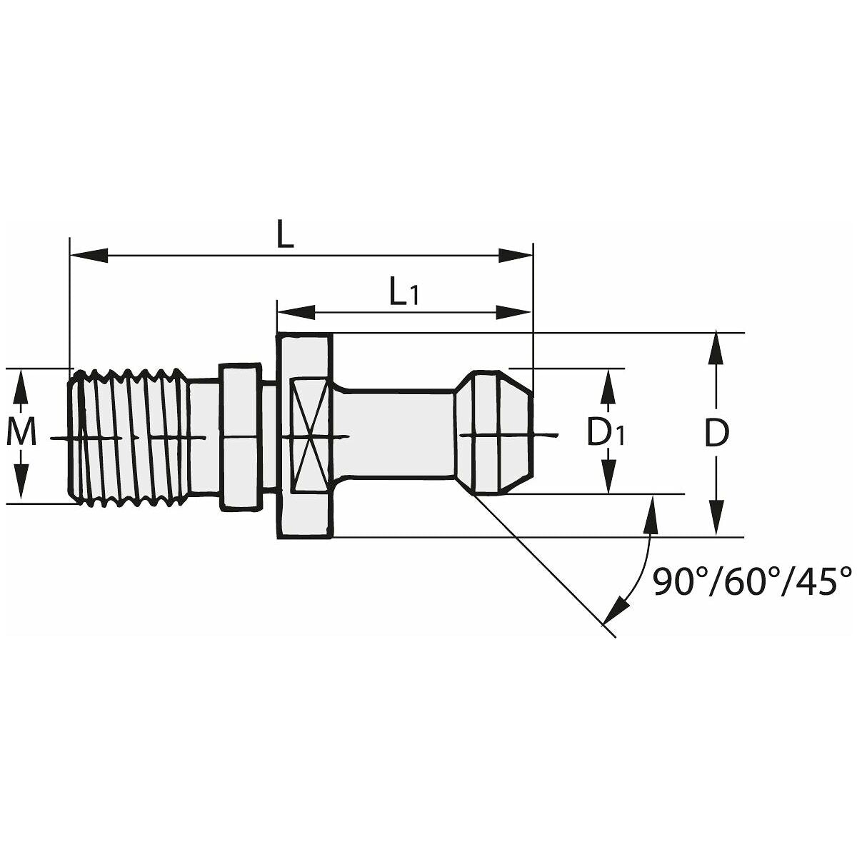 ĐUÔI RÚT 45 ĐỘ DÙNG CHO SK/BT40 HOLEX 308680 40