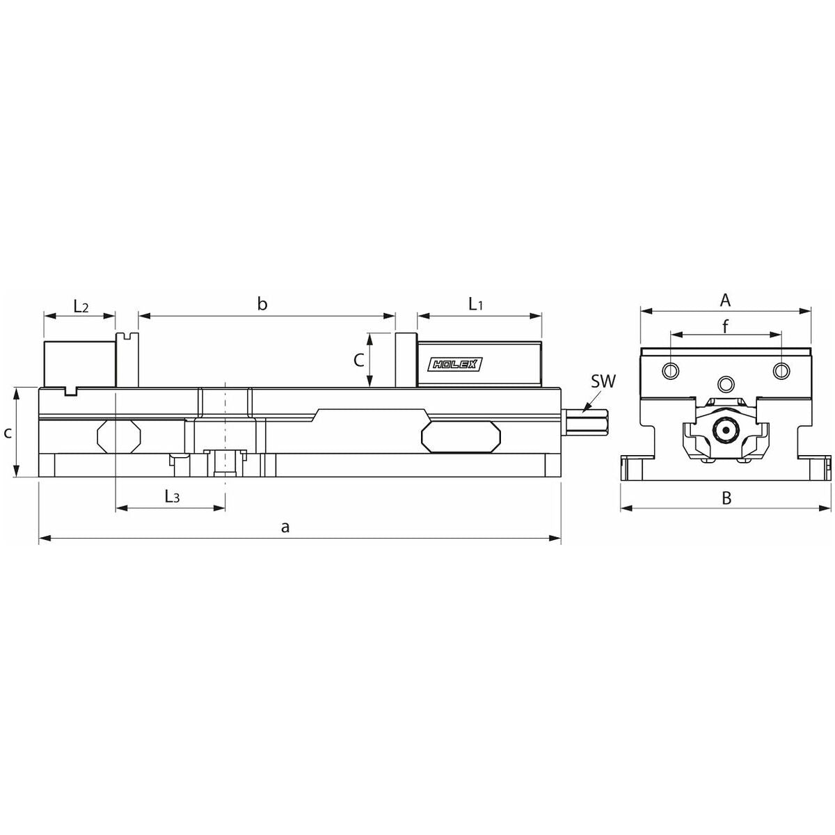 Eto cho máy phay Holex ngàm 150mm Width across flats AF 19mm