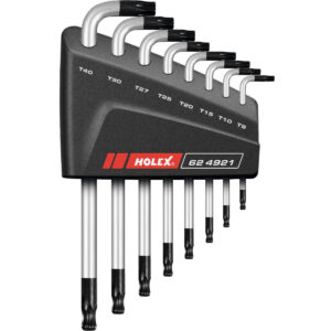 BỘ LỤC GIÁC BÔNG HOA THỊ LOẠI NGẮN CHỮ L HOLEX 8 CÂY 1 ĐẦU BI