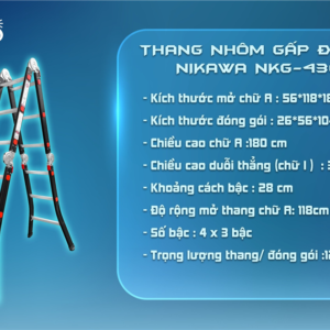 THANG NHÔM GẤP ĐOẠN NIKAWA NKG-43C