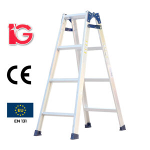 Thang nhôm rút chữ A, 4 bậc, WMT-04 hiệu IG KT 118*46*16cm