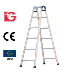 Thang nhôm rút chữ A, 6 bậc, WMT-06 hiệu IG KT 179*54*16cm