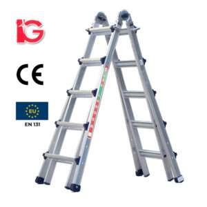 Thang Nhôm Gấp Rút Gọn Chữ A 5 Bậc NTS-45 Hiệu IG KT 159x69x20